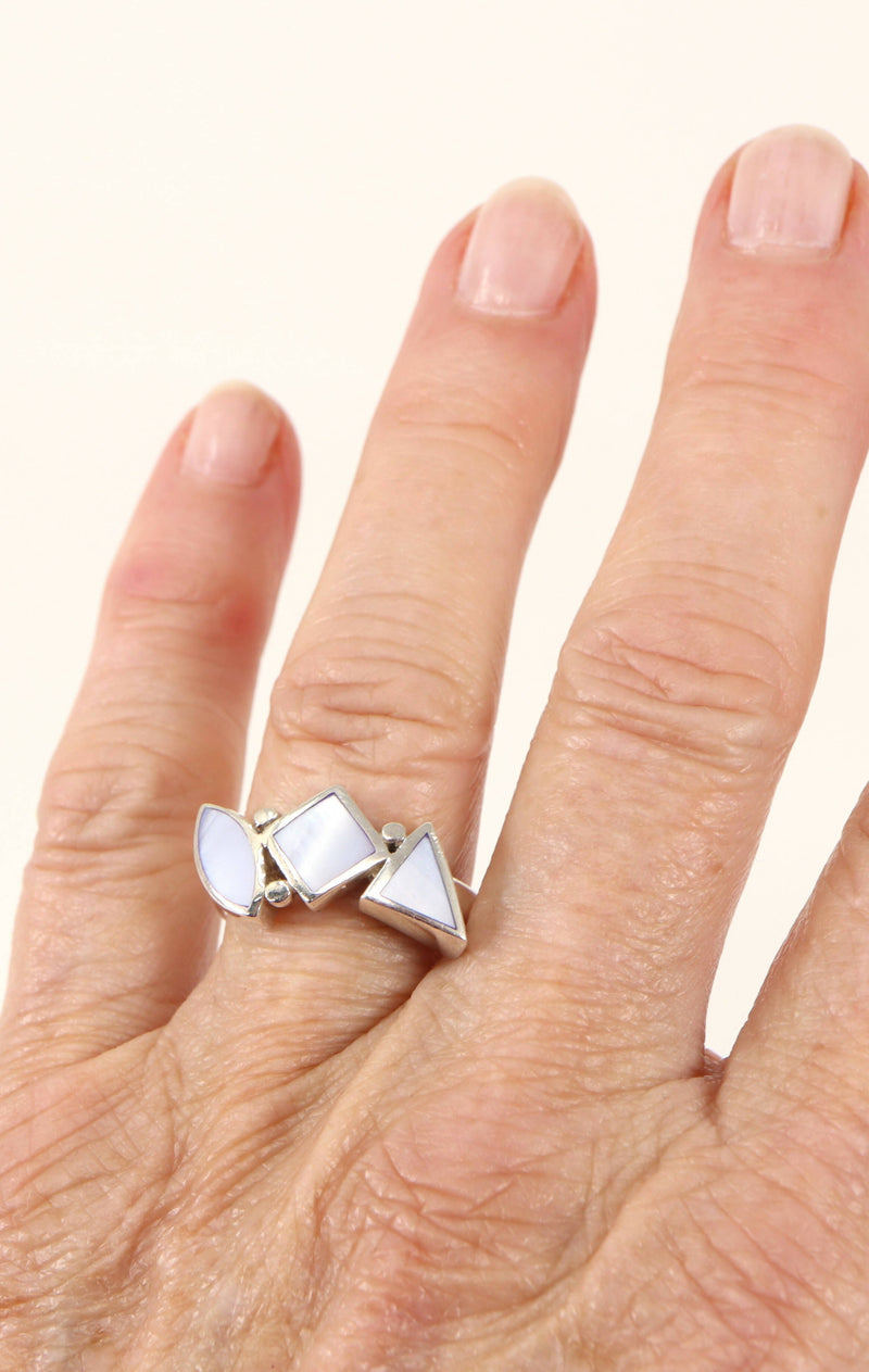 Silver & Mother of Pearl Designer Ring