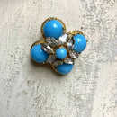 Vintage 1968 Christian Dior Cabochon & Rhinestone Brooch, rare collectible