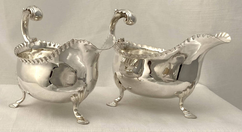 Georgian, George III, Pair of Silver Sauce Boats. London 1762 William Skeen. 17.7 troy ounces.