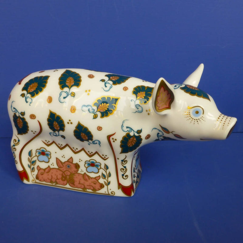 Royal Crown Derby Paperweight - Priscilla Pig (Boxed)