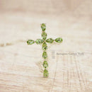 18ct Gold Peridot Cross
