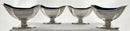 Georgian, George III, Set of Four Octagonal Crested Pedestal Silver Salts. London 1792 Michael Plummer. 11 troy ounces.