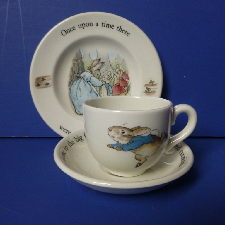 Wedgwood Beatrix Potter Peter Rabbit Miniature Trio (Teacup, Tea Saucer and Plate)