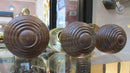 Brass & Wood Pair Door Knobs