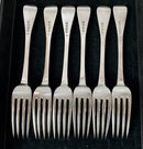 William IV Set of Six Silver Dessert Forks. London 1835 Joseph & Albert Savory. 9.5 troy ounces.