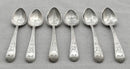 Georgian, George III, Set of Six Bright Cut Silver Teaspoons. London 1796 Solomon Hougham. 2.2 troy ounces.
