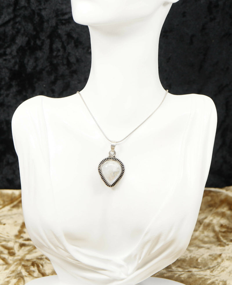 Silver and Moonstone Designer Pendant & Chain