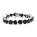 New Black Spinel Sterling Silver Bracelet - Size 7.5"