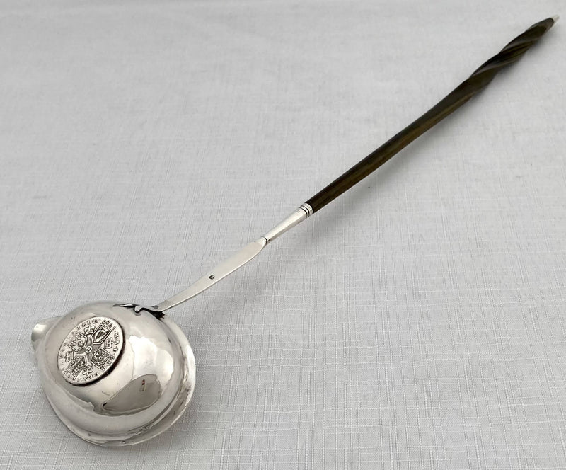 Georgian, George III, Silver Toddy Ladle. 1787 Shilling Inset.