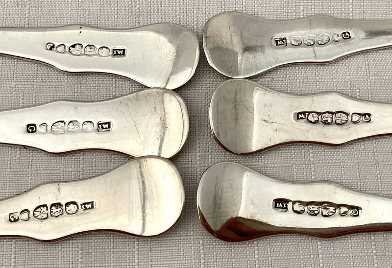 Victorian Six Silver Teaspoons. Newcastle 1845 John Walton. 4.9 troy ounces.