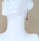 Silver & Almandine Garnet Dropper Earrings