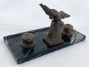 French Empire Style Gilt Metal & Portoro Marble Inkstand, After L&F Moreau.