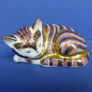 Royal Crown Derby Paperweight Sleeping Kitten