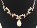 New Cultured Pearl Cambodian Zircon Necklace 18"