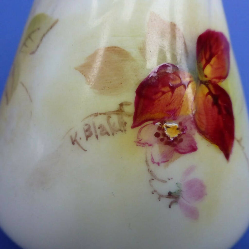 Royal Worcester Fruit Vase signed by Kitty Blake C1936