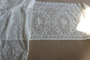 "Lovebirds Cameo" Period White Cotton Lace Curtain valance Sold By The Metre 23" width