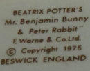 Beswick Beatrix Potter Figurine - Mr Benjamin Bunny and Peter Rabbit BP3B