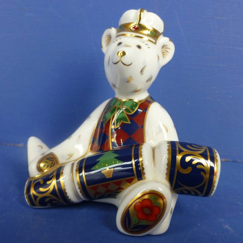 Royal Crown Derby Miniature Teddy Bear - Christmas Cracker (Boxed)
