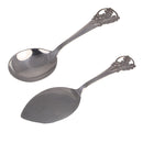 Rare Silver Danish Oak Leaf Serving Utensils by Carl M Cohr