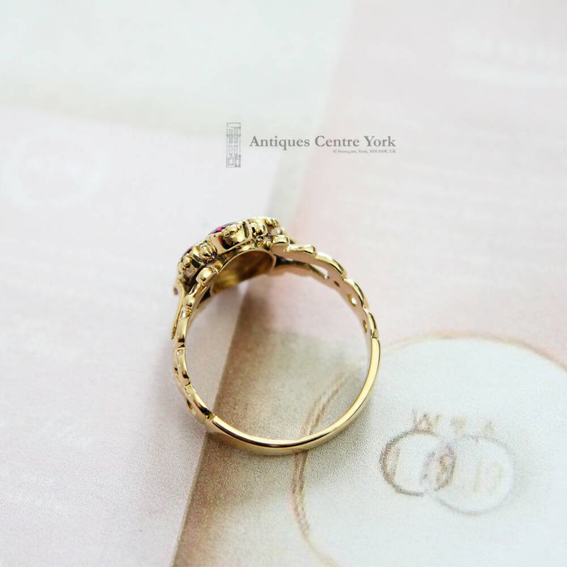 Victorian 18ct Almandine Garnet Cluster Ring