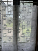 Scottish Madras Panel with Geometric Blue Swirl Design 59” / 43”