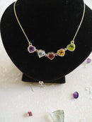 New Metamorphic Convertable Adjustable Multi Gem Stone Necklace