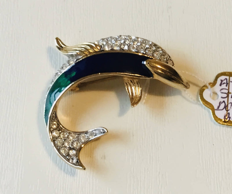 Attwood and Sawyer Dolphin Brooch. 3.5 cm