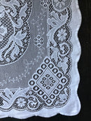 "Jessica" Victorian Style Cream Cotton Lace Curtain Panel Ready To Hang - 36" x 36" 90 x 91cms