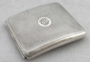 George V Silver Curved Cigarette Case. London 1926 Sampson Mordan & Co. 4.1 troy ounces.