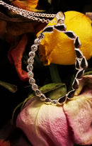 New 925 Sterling Silver Oval Leaves Pendant Necklace