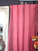 "Terese stripe" Antique classic earth red Madras Cotton Lace Curtain Panel- 48"x 74"readymade