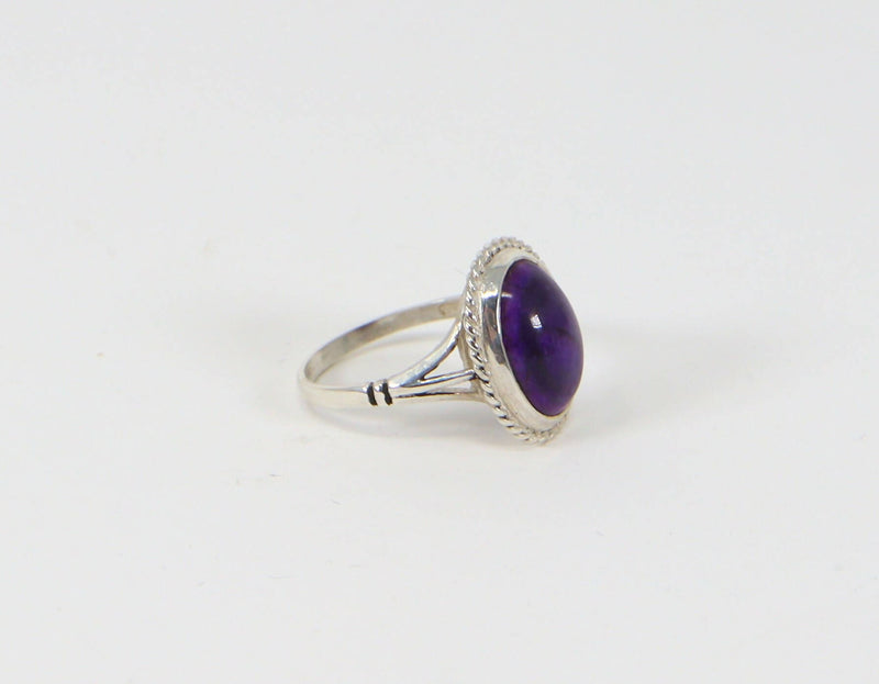 Vintage Silver & Purple Lace Agate Ring