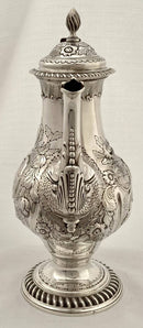 Georgian, George III, Silver Coffee Pot. London 1772 William Grundy. 31 troy ounces.