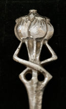 Edwardian Period set of Six Arts & Crafts Coffee Spoons with Entrelac Stems & Seed Pod Terminals.