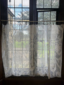 Scottish Madras Panel Remnant Semi Finished with Ornamental Floral Vase design in White 67” / 37”
