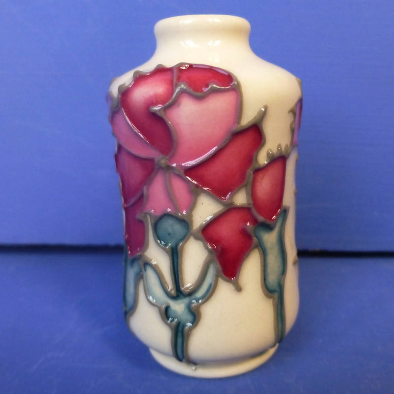 Moorcroft Miniature Vase Carnations January Birthday By Emma Bossons