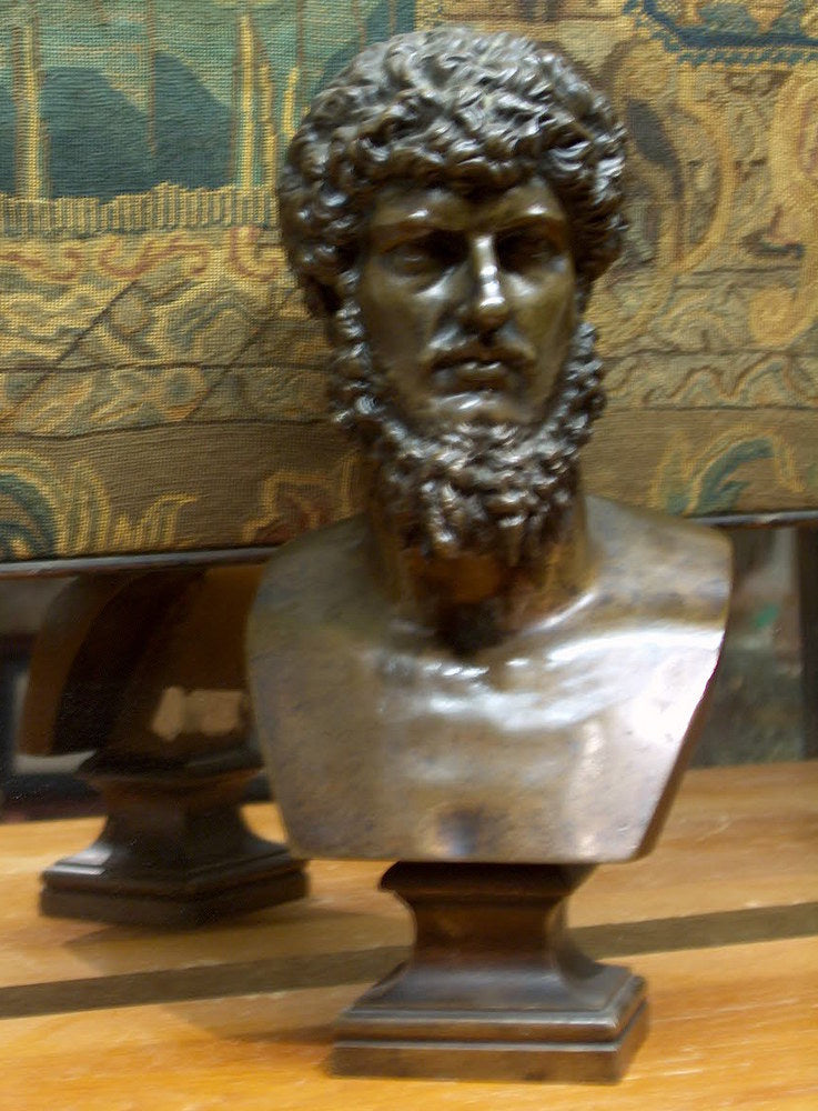 Antqiue 19th Century Bronze Sculpture Bust of Lucius Verus
