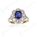 18ct Sapphire & Diamond Oval Cluster Ring