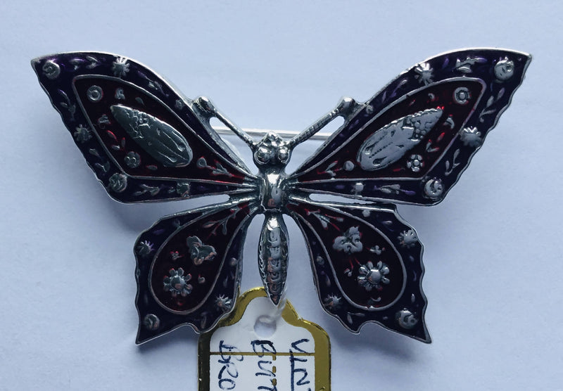 Vintage Silver Butterfly Brooch. 4.5 cm width.