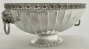 Victorian Silver Plated Oval Fluted Bowl with Lion Mask Handles. John Round & Sons.