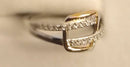 New Sterling Silver Cambodian Zircon Square Buckle Ring - Size N