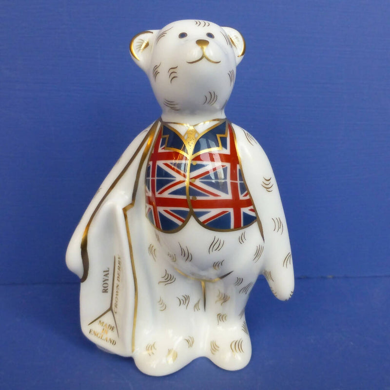 Royal Crown Derby Miniature Bear - Shopper - I Love London (Boxed)