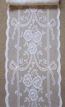 "Olivia highland rose" Antique Victorian style Cotton Lace Curtain Panelling Sold By The Metre - 12 Inches Wide