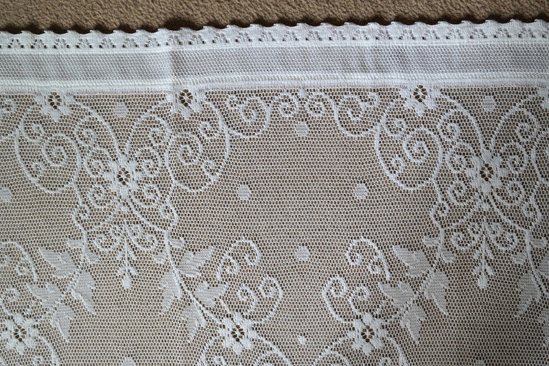 Victorianna Rose - C1900s design white Cotton Lace Curtain Panelling off the roll 72" drop sold per metre