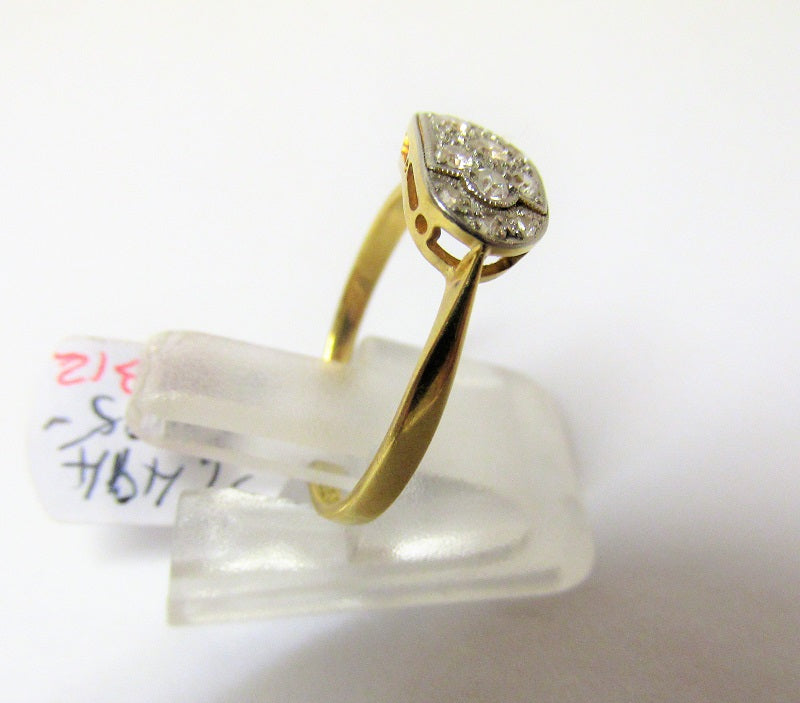 Art Deco 18ct Gold And Diamond Ring Size N