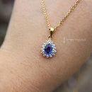 18ct Tanzanite & Diamond Cluster Pendant