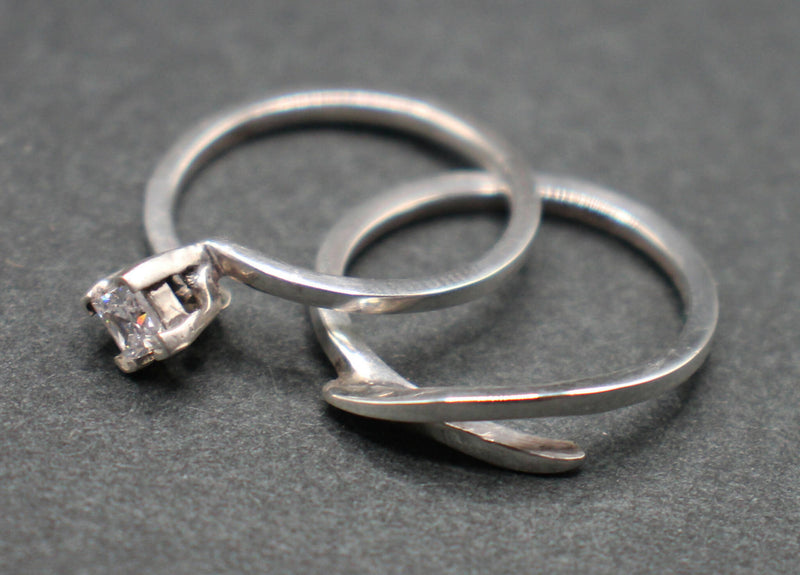 Jake: Silver with solitaire cz bridal set rings