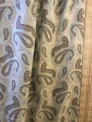 Paisley Green madras Lace Curtain Panel to finish 68'/120" 3metres long