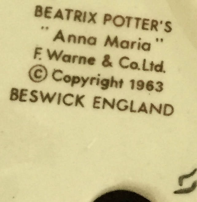 Beswick Anna Maria figurine Beswick Beatrix Potter Figure BP3