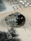 Vintage Silver & Smokey Citrine Ring